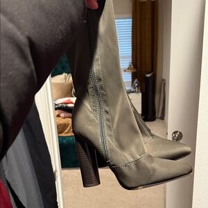 Stylish Green Knee-High Boots